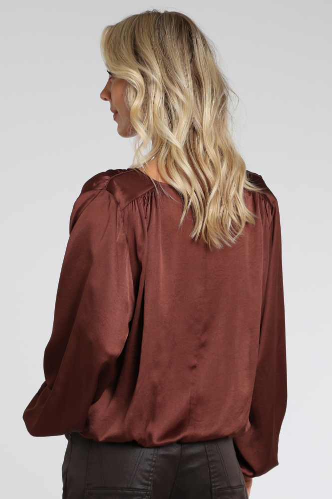 Summum 2s3552-12493 Blouse lange mouw Bruin