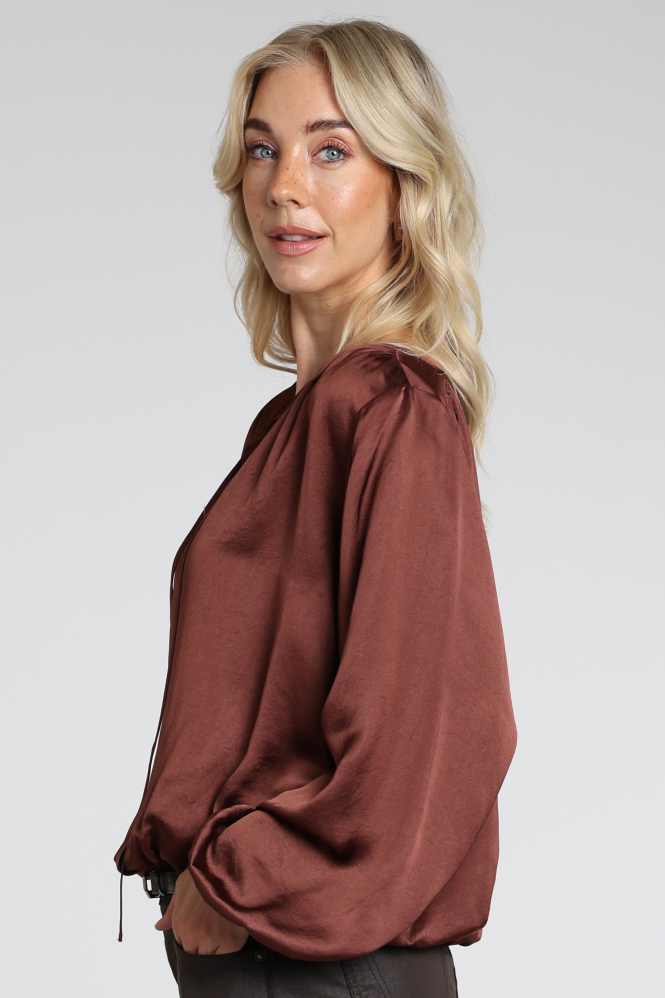 Summum 2s3552-12493 Blouse lange mouw Bruin