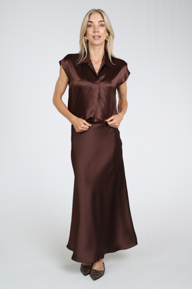 Luisa Cerano 248724-3643 Blouse lange mouw Bruin