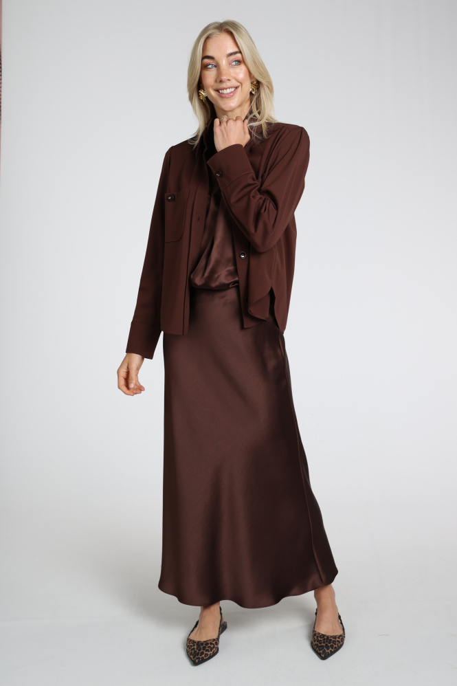 Luisa Cerano 248720-3752 Blouse lange mouw Bruin