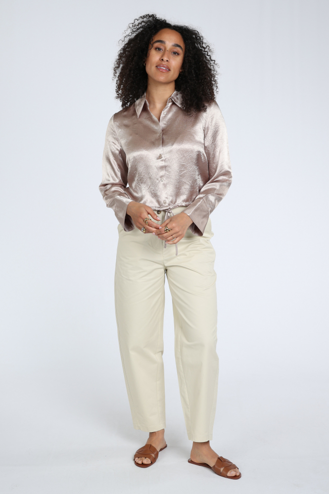 Yaya 01-201212-604 Blouse lange mouw Bruin