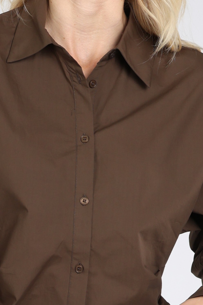 Nukus NKF02156 Blouse lange mouw Bruin