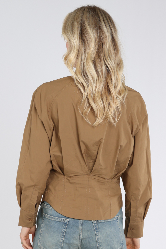 Yaya 01-201245-609 Blouse lange mouw Bruin