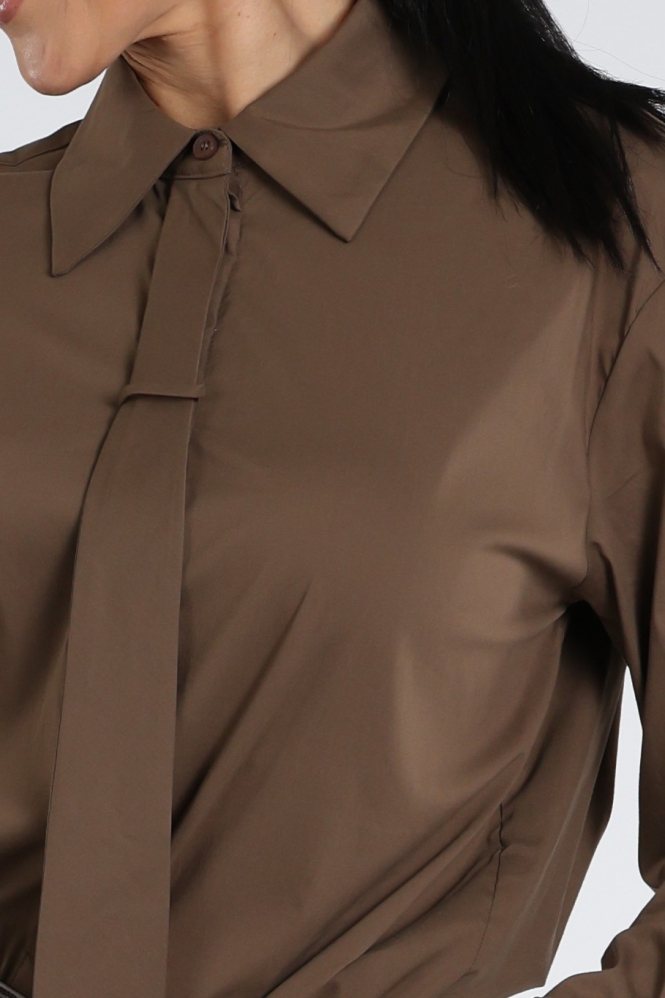 Aimée the label Jakarta  Blouse Blouse lange mouw Bruin