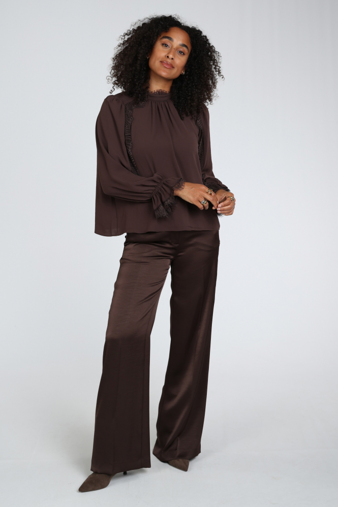 Marc Cain BC 51.18 W90 Blouse lange mouw Bruin