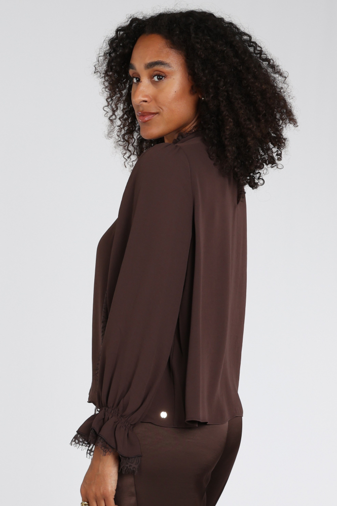 Marc Cain BC 51.18 W90 Blouse lange mouw Bruin