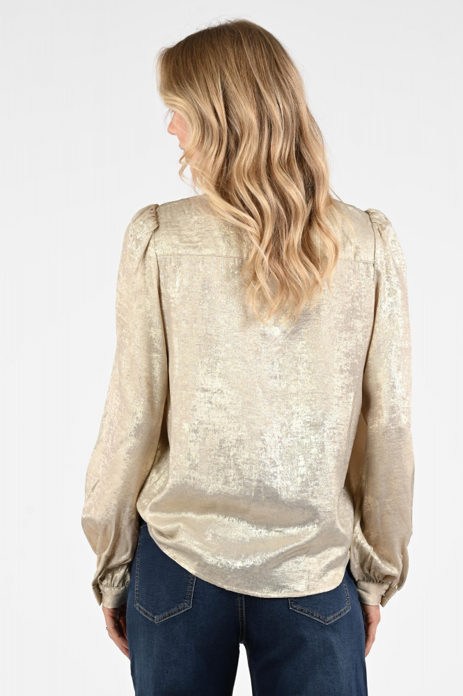 Geisha 53868-14 Blouse lange mouw Beige