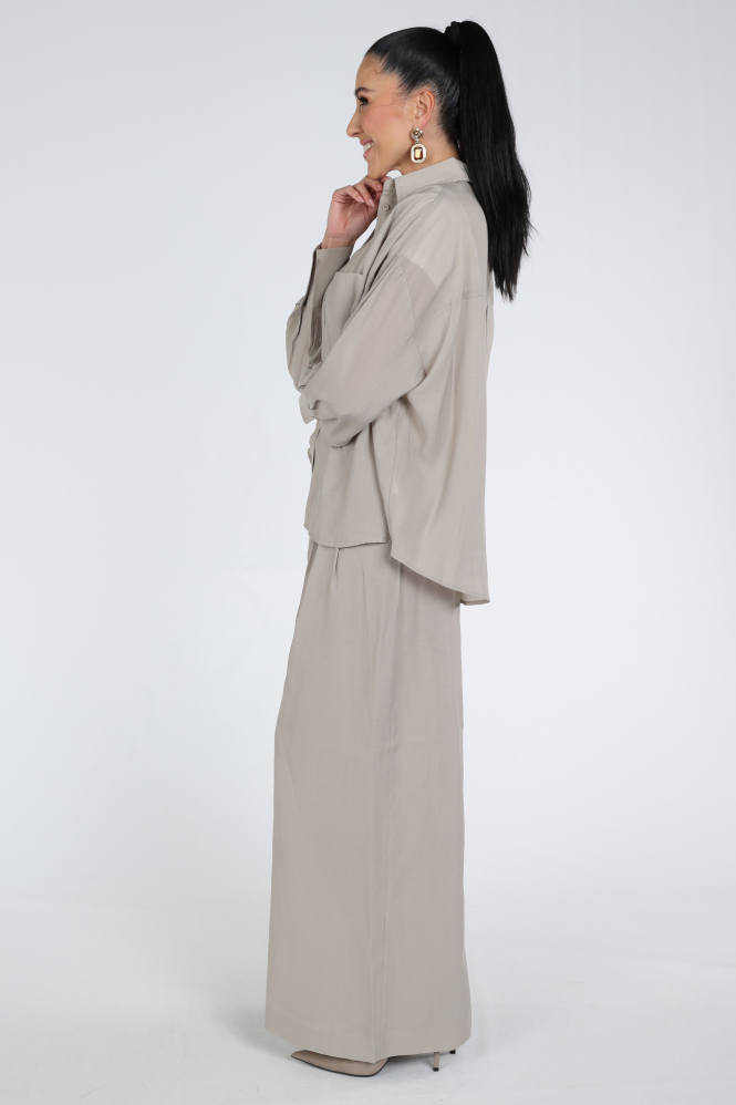 WithBlack WBLMARLEEN LS Blouse lange mouw Beige