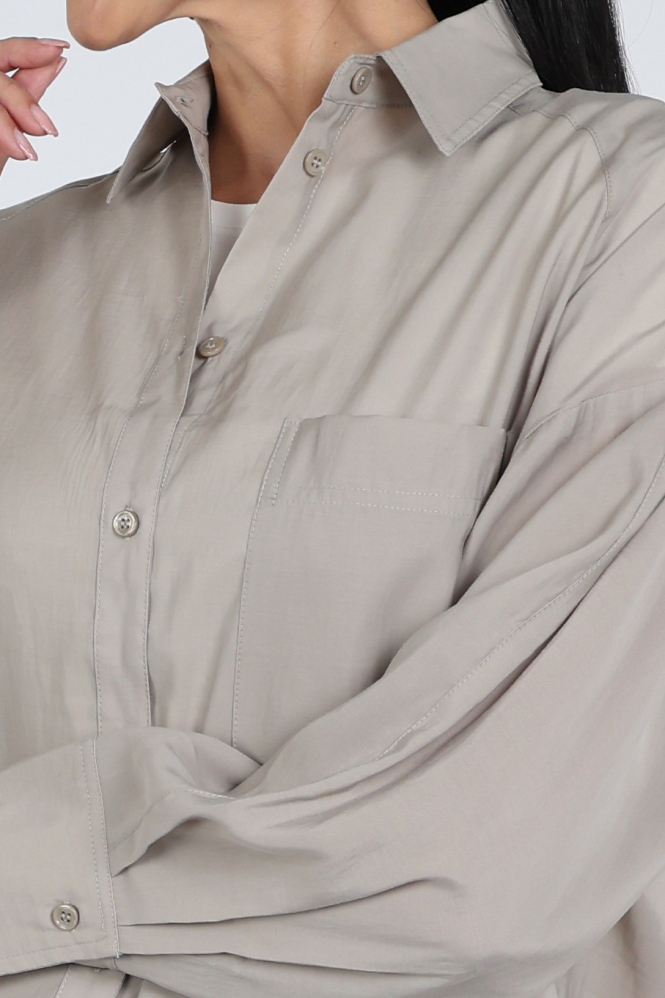 WithBlack WBLMARLEEN LS Blouse lange mouw Beige