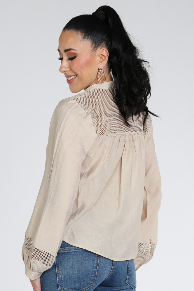 Co'couture 45082 Blouse lange mouw Beige