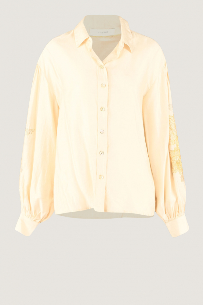 Nukus FW240410 Blouse lange mouw Beige