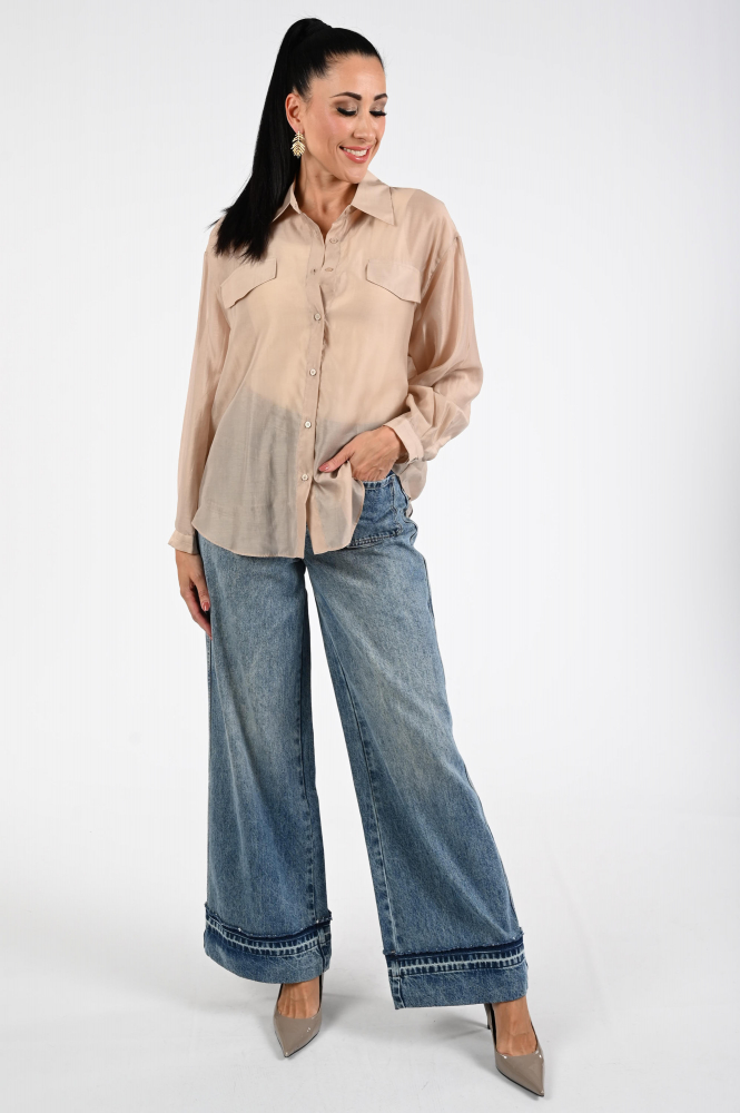 WithBlack Lennon Blouse lange mouw Beige