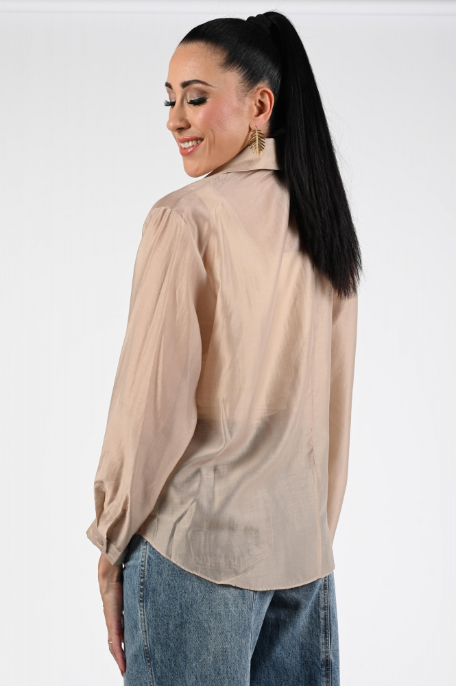 WithBlack Lennon Blouse lange mouw Beige