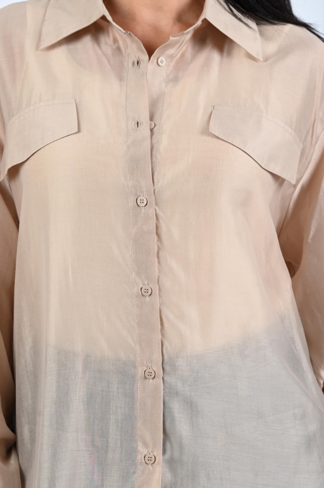 WithBlack Lennon Blouse lange mouw Beige