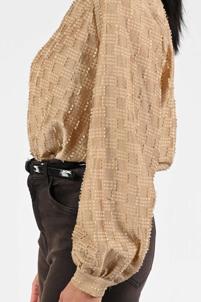 Nukus NKF02019 Blouse lange mouw Bruin