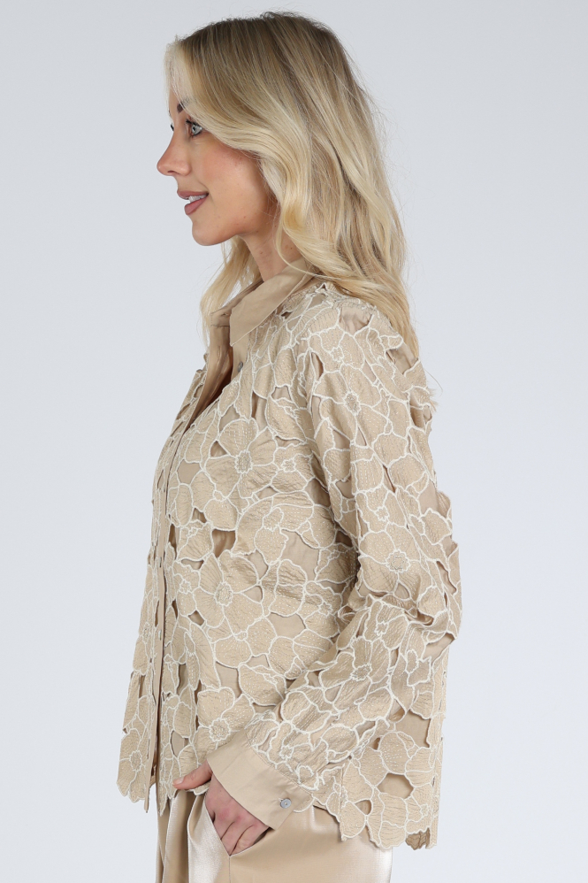 Nukus NKS02228 Blouse lange mouw Bruin