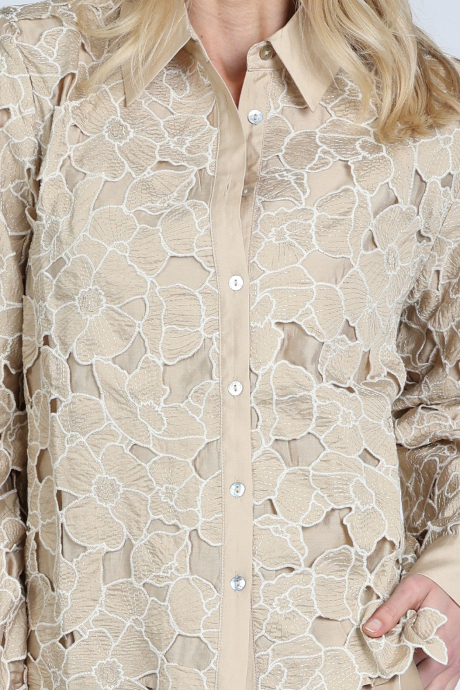 Nukus NKS02228 Blouse lange mouw Bruin