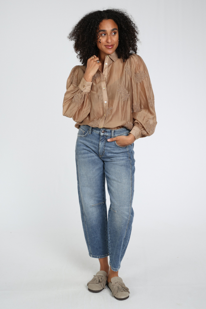 Nukus NKF02142 Blouse lange mouw Bruin