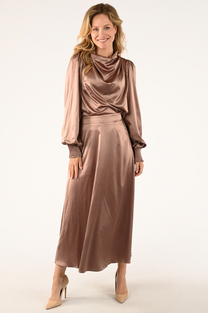 Co'couture cameron blouse Blouse lange mouw Bruin