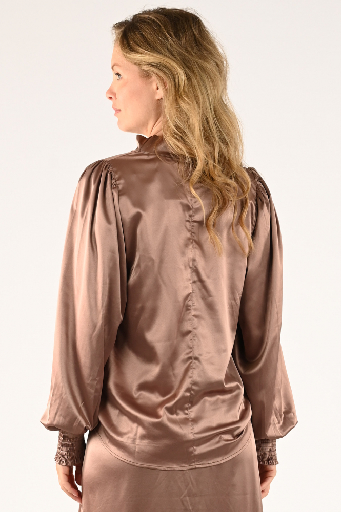 Co'couture cameron blouse Blouse lange mouw Bruin
