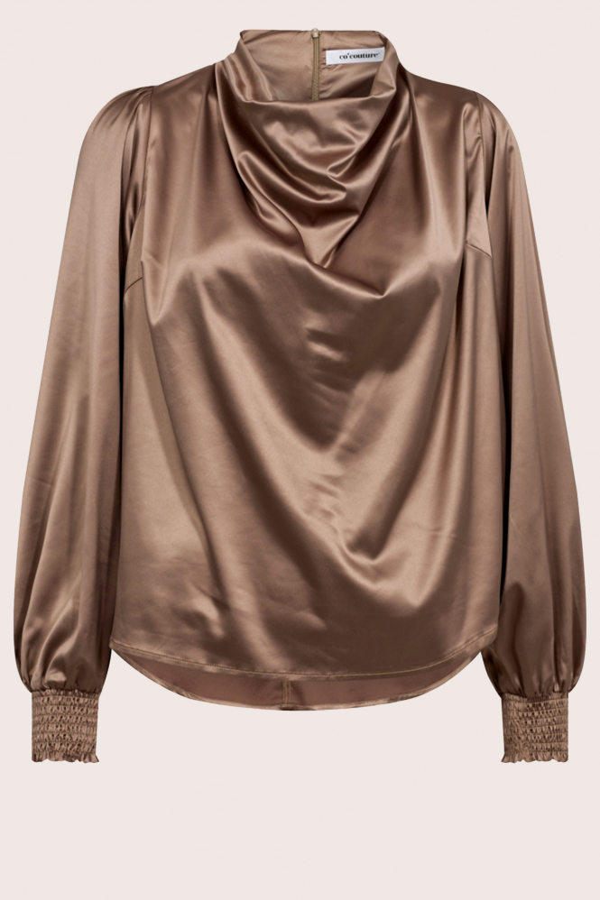 Co'couture cameron blouse Blouse lange mouw Bruin