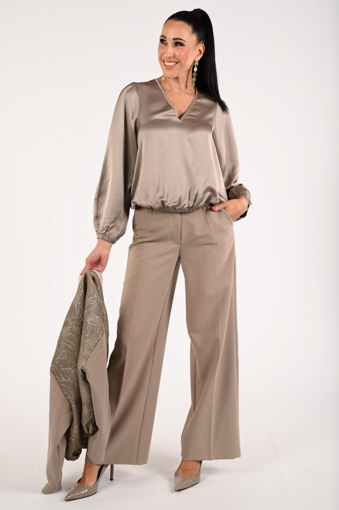 Summum 2s3331-12084 Blouse lange mouw Bruin