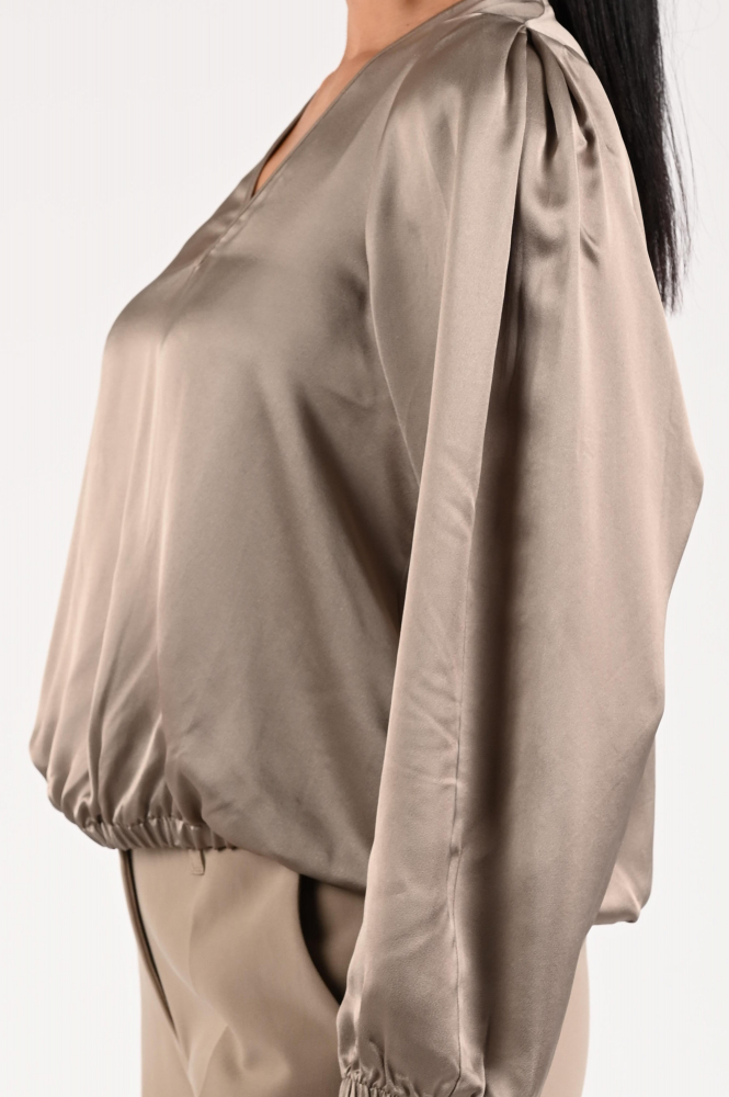 Summum 2s3331-12084 Blouse lange mouw Bruin