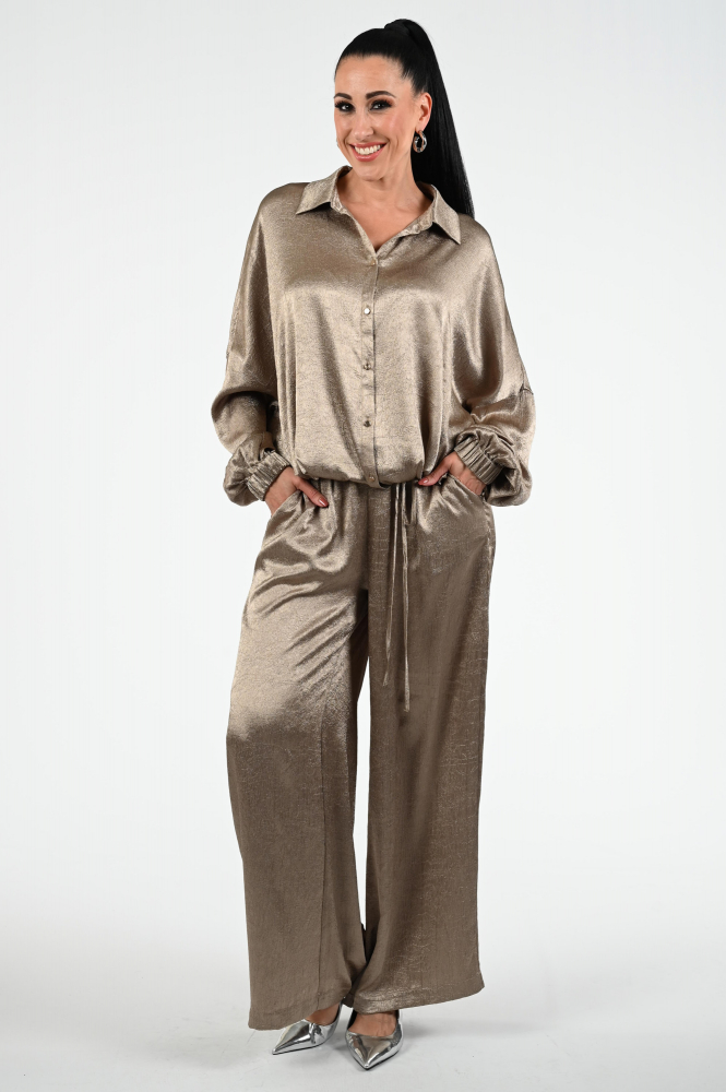 Summum 2s3145-12294 Blouse lange mouw Bruin