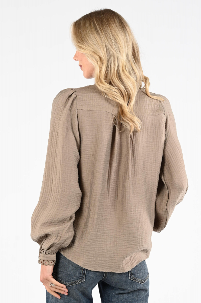 Co'couture 45014 TassyCC Blouse lange mouw Bruin