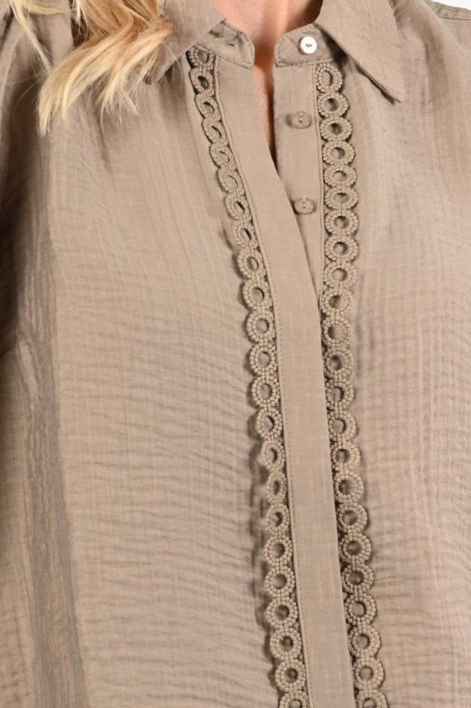 Co'couture 45014 TassyCC Blouse lange mouw Bruin