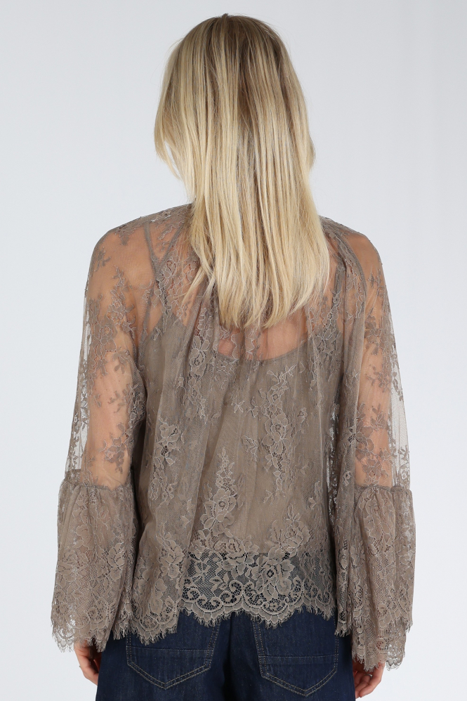 Summum 2s3510-12517 Blouse lange mouw Bruin
