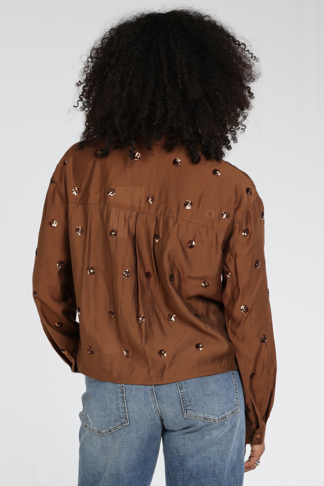 Nukus NKF02160 Blouse lange mouw Bruin
