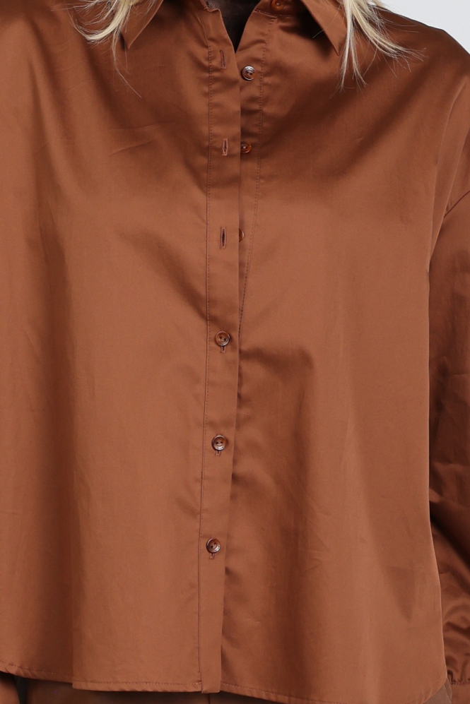Caroline Biss 4653 Blouse lange mouw Bruin