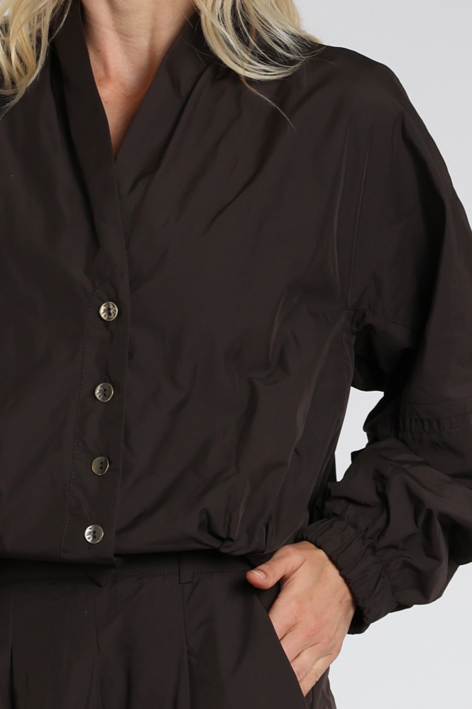 Summum 1s1333-12259 Blouse lange mouw Bruin