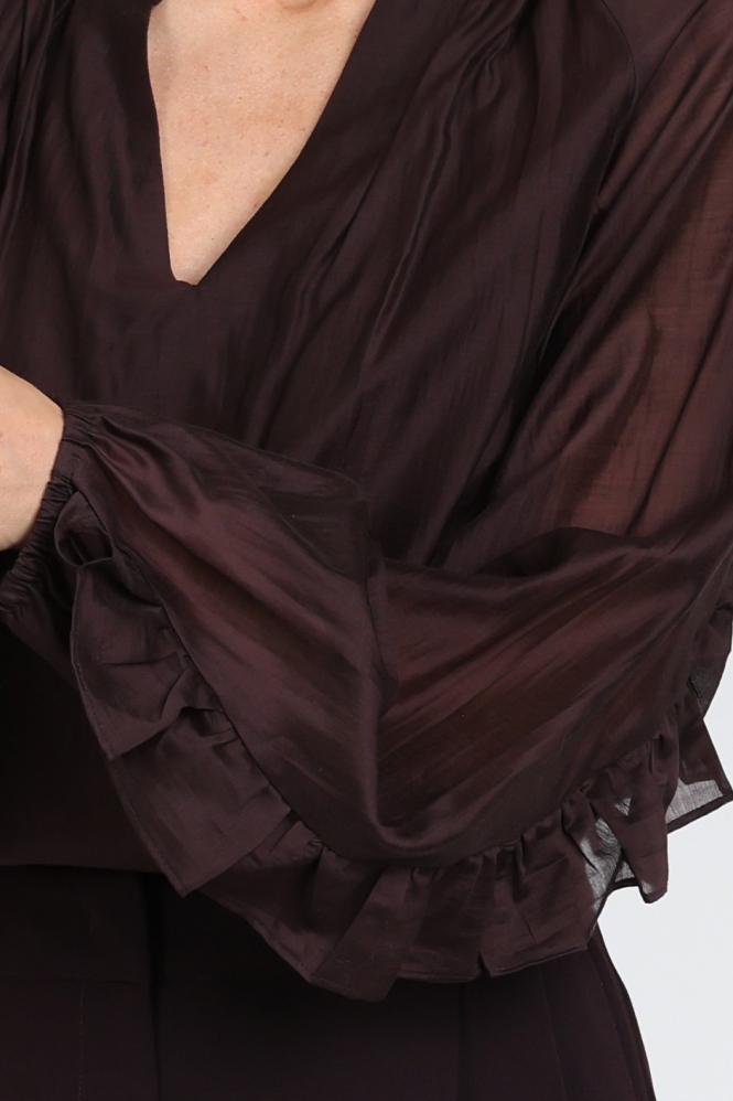 Beaumont BC18821263 Amanda Blouse lange mouw Bruin