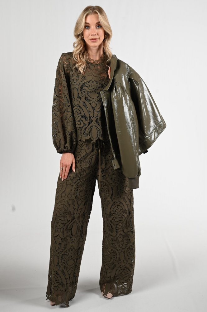 Summum 2s3220-12182 Blouse lange mouw Groen