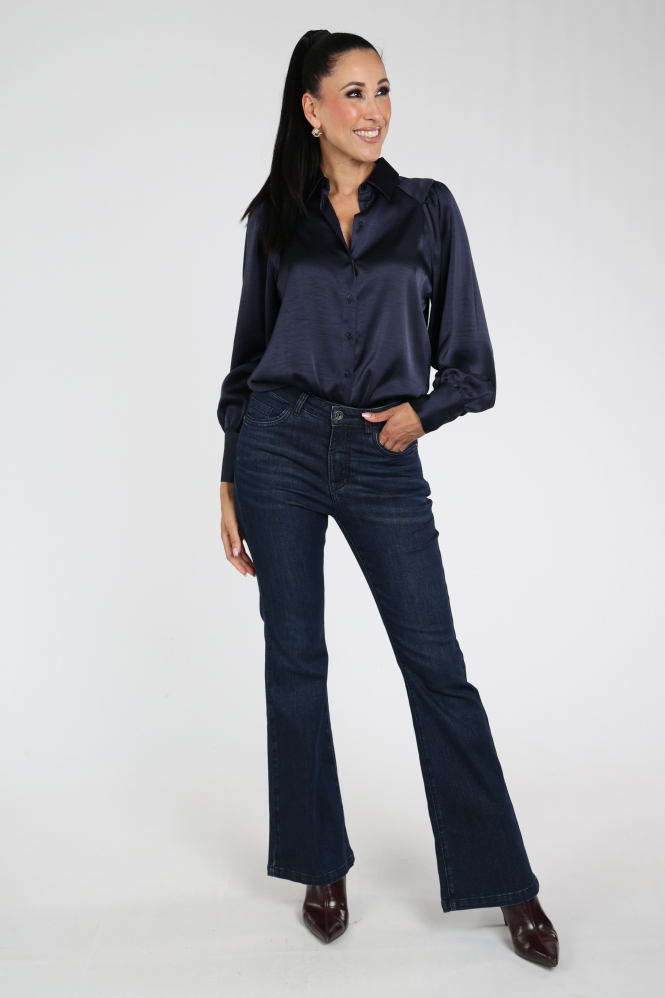 Geisha 63565-21 Blouse lange mouw Blauw