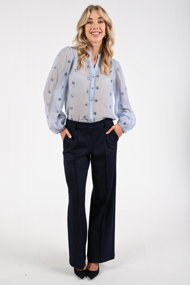 Nukus NKF02059 Blouse lange mouw Blauw
