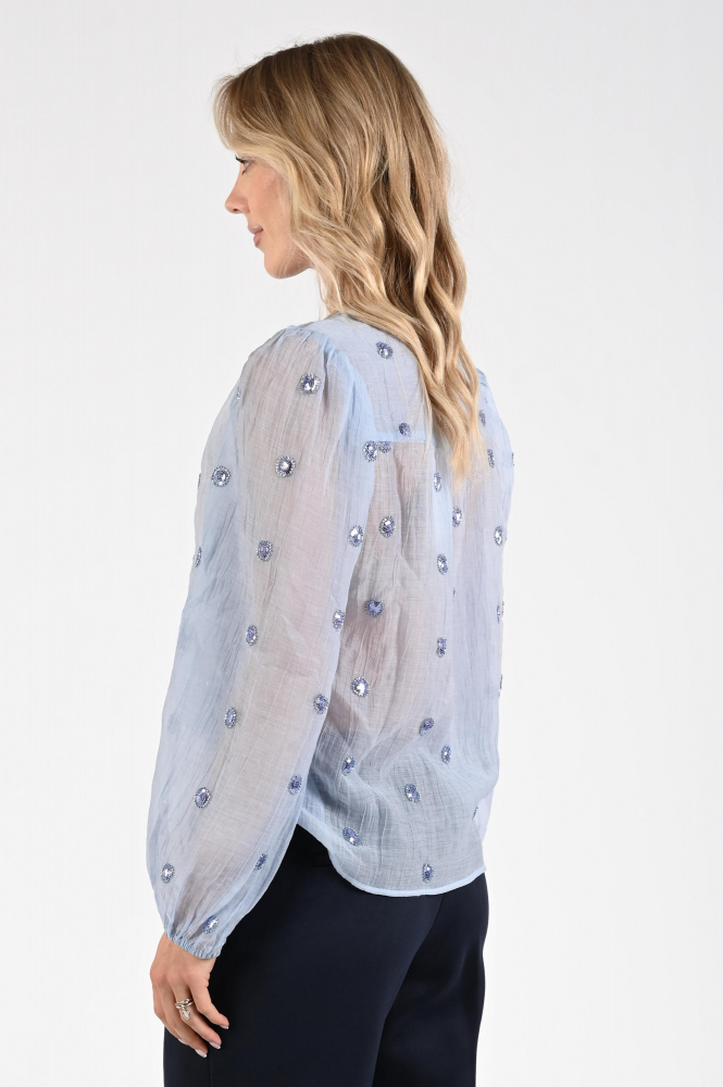 Nukus NKF02059 Blouse lange mouw Blauw