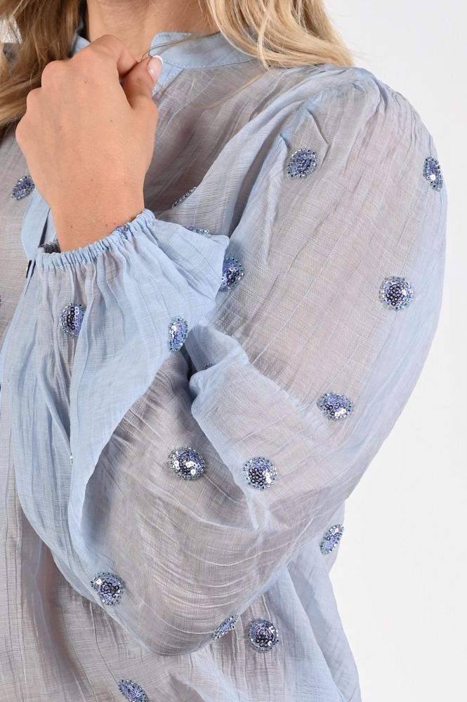 Nukus NKF02059 Blouse lange mouw Blauw