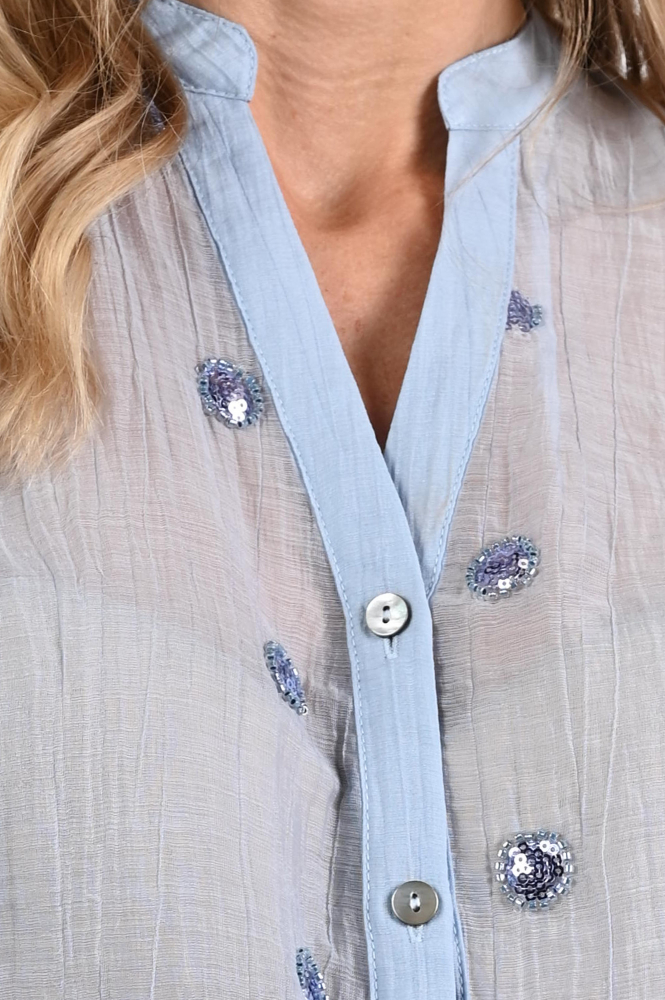 Nukus NKF02059 Blouse lange mouw Blauw