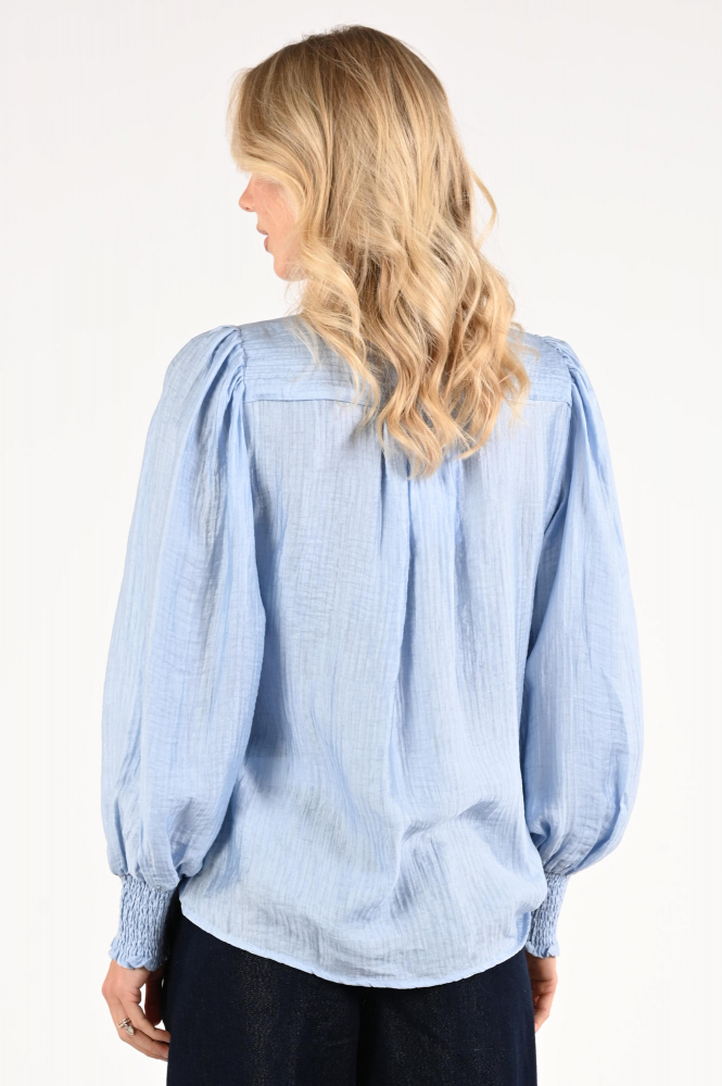 Co'couture 35976 TassyCC Blouse lange mouw Blauw