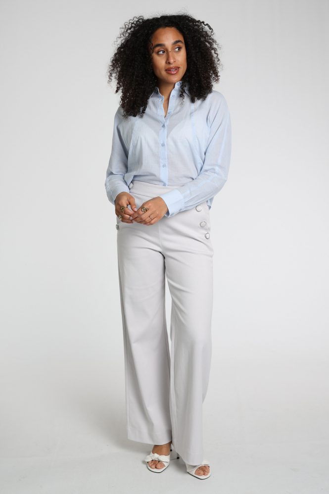 Yaya 01-201214-604 Blouse lange mouw Blauw