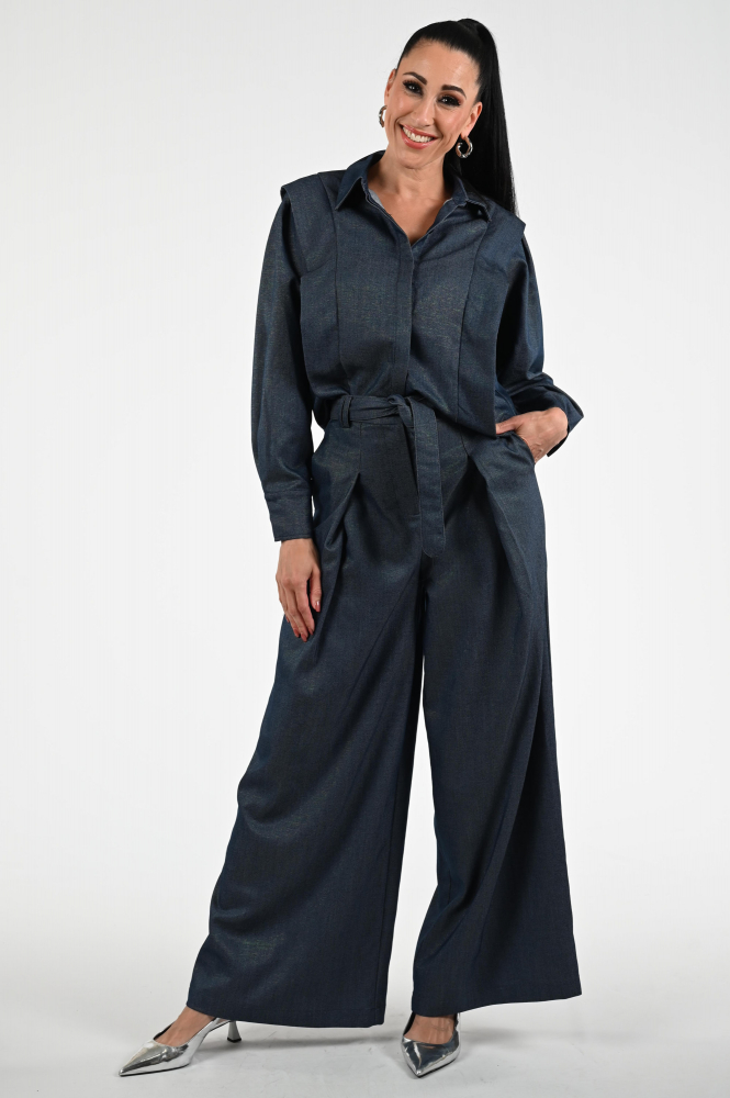 Aimée the label saterday Blouse lange mouw Blauw