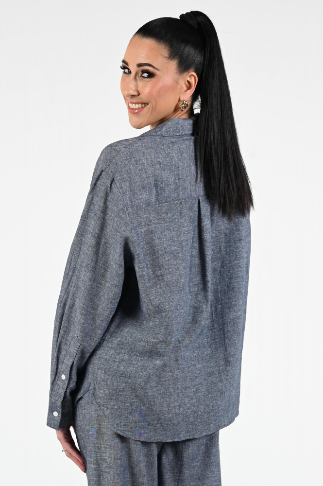 WithBlack wblbrina shirt Blouse lange mouw Blauw