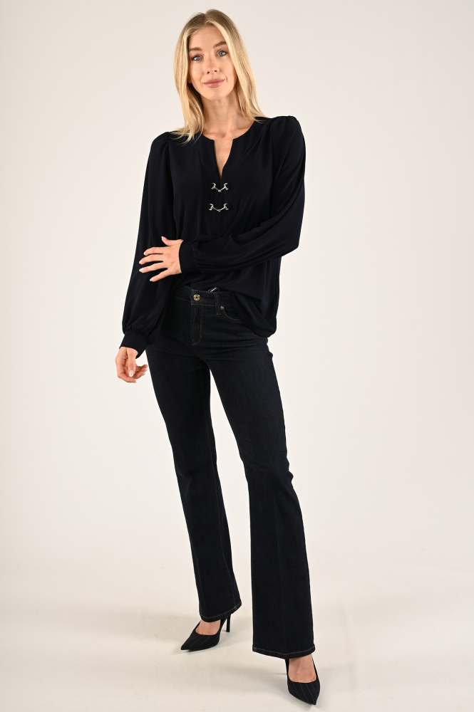 Joseph Ribkoff 243185 Blouse lange mouw Blauw