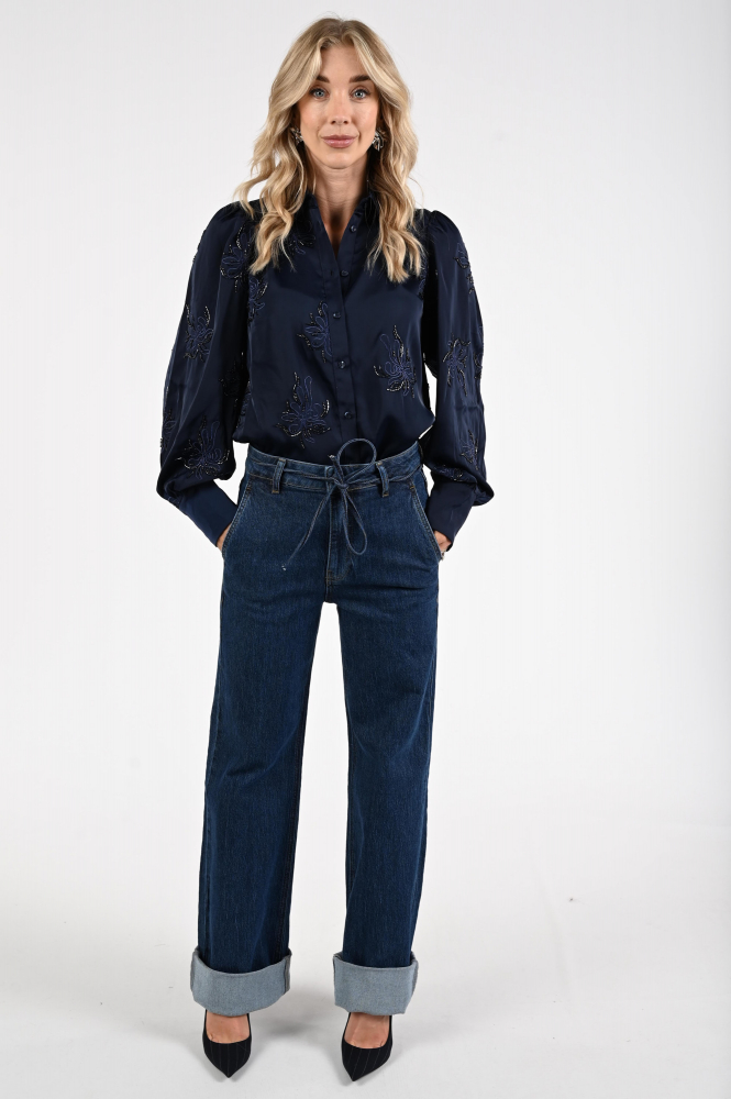 Nukus NKF02069 Blouse lange mouw Blauw