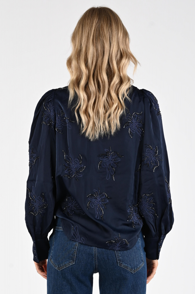 Nukus NKF02069 Blouse lange mouw Blauw