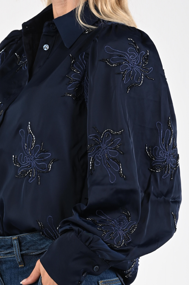 Nukus NKF02069 Blouse lange mouw Blauw