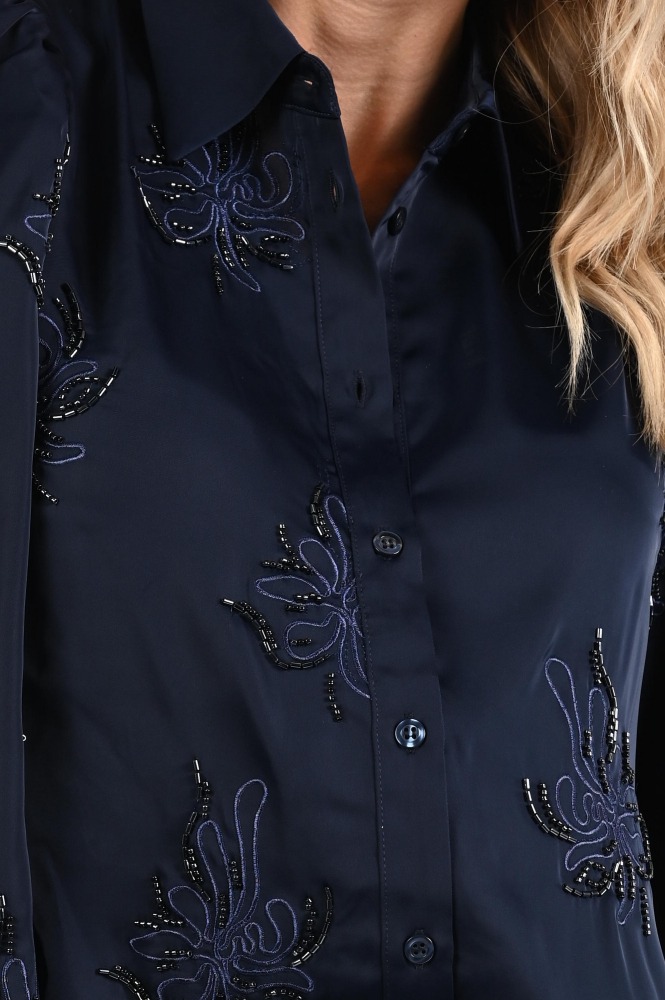 Nukus NKF02069 Blouse lange mouw Blauw